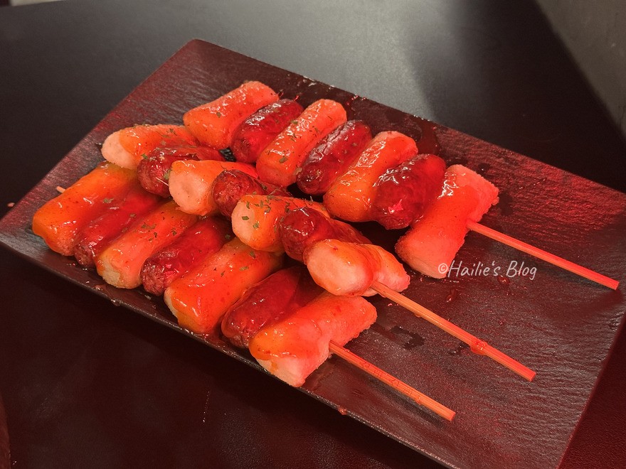 好吃的韓式小食소떡소떡香腸年糕串